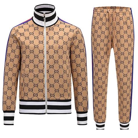 gucci track suit brown|gucci tracksuit men sale.